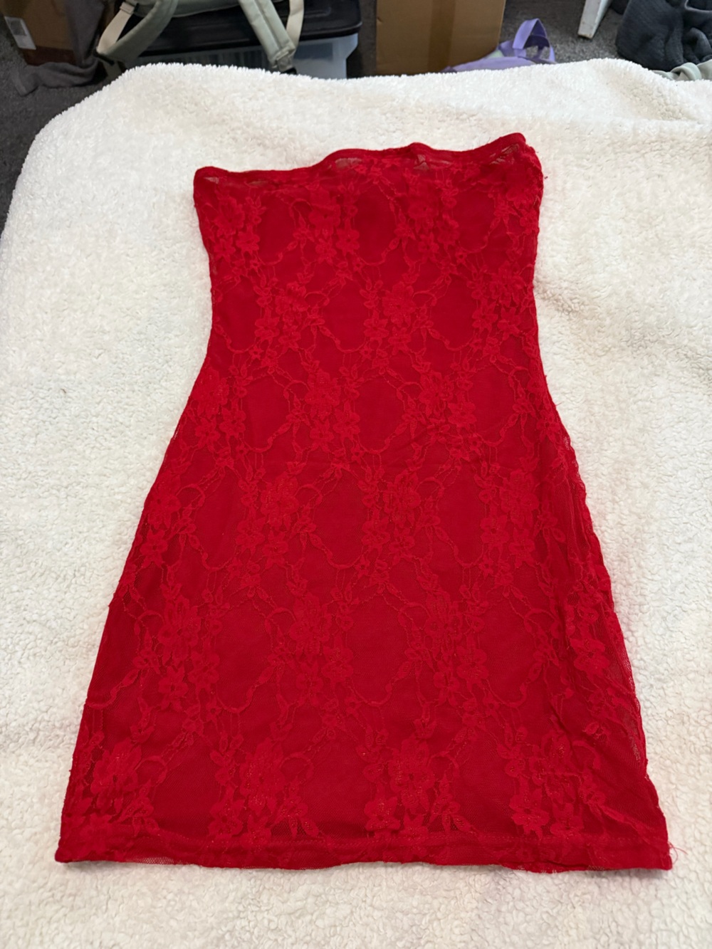 Mossimo Supply Co. Red Lace Strapless Bandeau Dress Slip